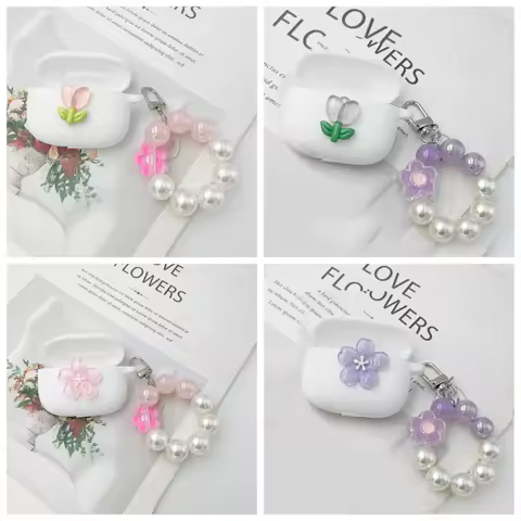 Fashion Earphone Cover For 1MORE ComfoBuds Mini 10 /S12 S50 S30 S30 Case flower Silicone with keychi