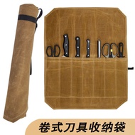 Wet Wax Canvas Knife Storage Bag Kitchen Knife Kitchen Knife Storage Bag Roll Type Picnic Kitchenwar
