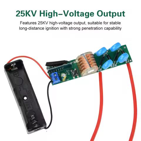 DC 3.7V 15KV 25KV High-voltage Generator Remote Igniter Booster Step up Coil Arc Discharge Module 50