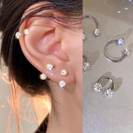 Bling Exquisite S925 Silver Sterling Earrings Ear Studs Ear Bone Nails Buckle Ear Piercing Jewelry 6