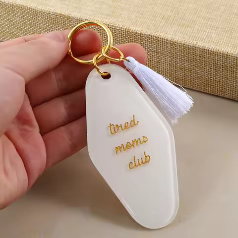 personalized motel tassel keychain