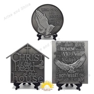 [Table Decor]Pewter Plaque/Coaster🔹Christian gift with bible verses 基督教礼品/家居摆设/圣经经文【Arise and Shine兴