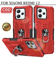 Casing Hard Case Untuk Xiaomi Redmi 12 Armor Ring Robot Case Kickstand Hybrid/Ring Holder