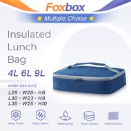 FOXBOX 4L 6L 9L Insulated Lunch Bag / Cooler Bag / Insulation Lunch Bag / Thermal Food Lunch Box Bag