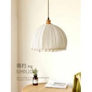 Lampu Plafon LED Kain Linen Lipit 30CM Lampu Gantung Kain Sederhana Gaya Jepang untuk Rumah, Kamar T