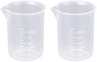 Beyond Dreams 2 x 50ml Clear Plastic Measuring Cups for Laboratory Kitchen Garden - 5ml Separators -