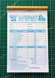 NOTA LAUNDRY 3 RANGKAP / NOTA LAUNDRY 3 PLY / NOTA LAUNDRY MURAH