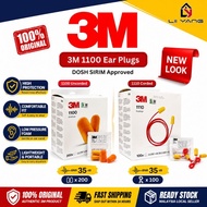 [Original] 3M Ear Plug Anti Noise 3M Corded Uncorded Soft Foam Earplugs 1100 / 1100 (1pair) Sleeping