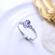 天然無燒丹泉石/坦桑石 天然石 純銀戒 寶石戒指 質感氣質 禮物