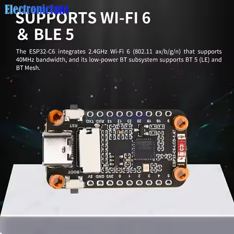 Esp32-C6 1.47-Inch 172X320 LCD Screen Development Board TFT ST7789 Wifi 6 Bluetooth 5 Onboard RGB Co