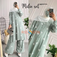 Setelan Big Size Kekinian Terbaru Muslim Model Milie Set Bahan Rayon Premium By Kamalin