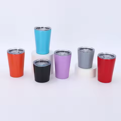 8oz/12oz Milk cup outdoor portable mini pocket cup 304 stainless steel double-layer vacuum insulated