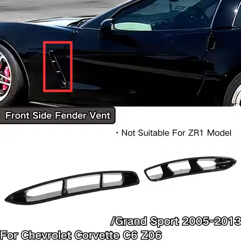 Front Side Fender Vent For Chevrolet Corvette C6 Z06/ Grand Sport 2005-2013 Carbon Fiber Painted Car