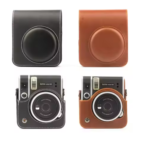 For Fujifilm Instax Mini 40 Retro PU Leather Protection Bag Instant Film Photo Camera Case Cover wit