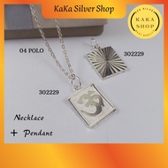 Original 925 Silver Necklace Chain + OM Pendant (302229) | Rantai Leher + Loket OM Perak 925 | Ready