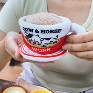 【有間文創】原創“牛馬淡奶”奶茶杯擦手巾黑白淡奶港式奶茶玩偶
