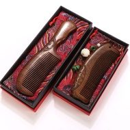 Ebony Comb Whole Wood Carving Antique Gift Box20251018