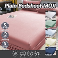 Premium Cotton Bedsheet Hotel Bedsheet Set Thread Count 650 Cadar Katil Single/Queen/King Size  Fitted Bedsheet Mattress Protector