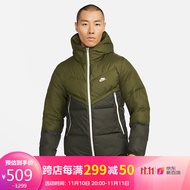 耐克NIKE 男子 羽绒服 短款 连帽 羽绒服 SF WINDRUNNER HD JKT 羽绒夹克 DD6796-326粗糙绿色XL码
