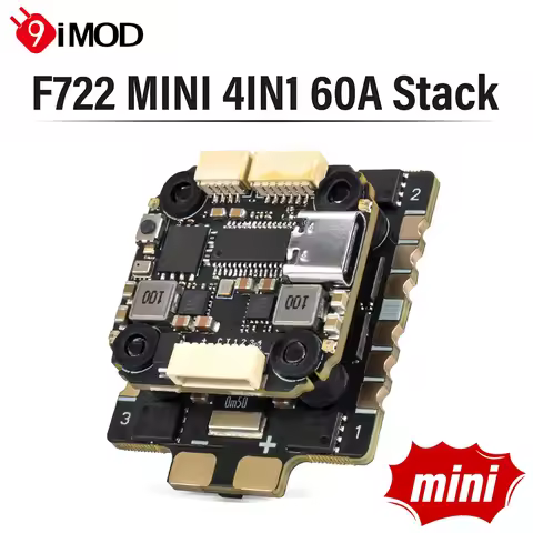 9IMOD F722 Mini Flight Stack F722 FC 60A ESC 3-8S 20x20mm With Gyro For RC FPV Racing Drone