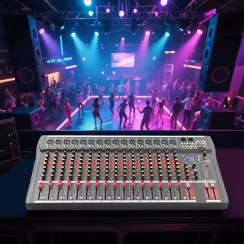 16-Channel Audio Mixer Console with Headphone Jack Professional Bluetooth Dj Audio Mixer for Home KT