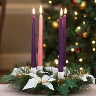Candle Holders Advent Wreath Candle Sticks Advent Wreath Candle Holder Taper Candles with Skewer 6Pc