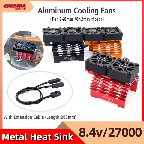 SURPASS HOBBY 40/42mm RC Motor Cooling Fan Metal Heat Sink Holder 8.4V 27000RPM for 1/8 RC Car 4068 