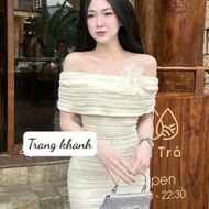 Long off-the-shoulder dress, off-the-shoulder ruffle dress, pretty lace off-the-shoulder dress with 