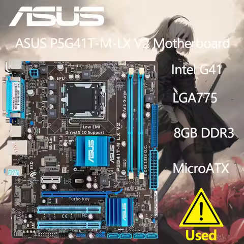 ASUS P5G41T-M-LX V2 Motherboard Intel G41 LGA 775 Micro ATX VGA DDR3 1333 8GB SATA2 IDE USB2.0