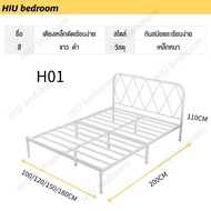 [New] เตียงเหล็ก ท่อเหล็กหนา 3.5 ฟุต 4 ฟุต 5 ฟุต 6 ฟุต สามารถใช้ได้อย่างน้อย 10 ปี เตียงนอนเหล็ก สีดำ/ขาว