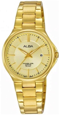นาฬิกาข้อมือผู้หญิง ALBA Classic รุ่น AH7J54X1 ขนาดตัวเรือน 29 มม. หน้าปัดสีทอง ตัวเรือน และ สาย สแตนเลสสตีล Stainless steel สีทอง