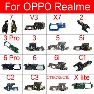 Usb Charger Board For Realme 2 3 5 6 7 X Lite X7 C1 C2 C3 C11 C12 C15 i Pro V3 USB Charging Jack Por