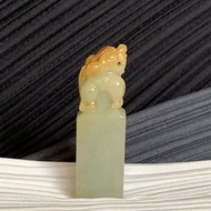 天然 翡翠玉印 招財貔貅 黃翡 印章 開運印鑑 免費開光