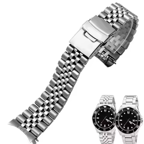 3 Styles 22mm Diving Steel Metal Strap For Casio Duro Mdv107-1A MDV106-1A Watch Wristband Bracelet W