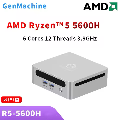 GenMachine Ryzen 5 5600H Mini PC Windows 11 DDR4 3200Mhz Max Support 64GB RAM Gaming WIFI6 Gaming Pc