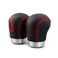 JDM LEacaaATHER MOMO GEAR SHIFT KNOB/ BLACK-RED UNIVERSAL AUTO GEAR 0639-Black-R