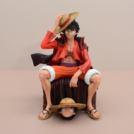 One Piece Sitting Luffy BT Luffy Dual-Handed Replaceable Case Figurine Model Gift