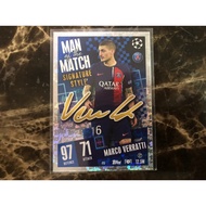 Topps Match Attax CL 2024 415 Marco Verratti Man of the match signature style