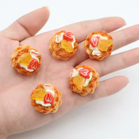 3/5/10Pcs Fruit Orange Cream Bread Birthday Cake Resin Fridge Magnets Stickers Magnetic Push Pin for