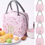 Embroidery Lunch Bag Design picnic bags waterproof Pink Unicorn Lunch box Waterproof Lunch Box Picni