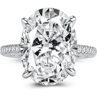 5.0/8.0CT Excellent Oval Cut Engagement Ring,D-Color VVS Big CZ Gemstone S925 Promise Ring