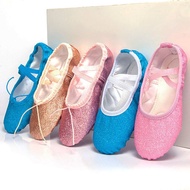 ETXGlitter Ballet Dance Shoes Yoga Gym Flat Slippers Pink Blue Rose Red Colors Ballet Dance Shoes for Girls Children Women Teacher