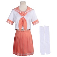 Japanese Cosplay Uniform For Girls Sailor Tops+Tie+Skirt Navy Style Students Clothes Girl Plus Size 