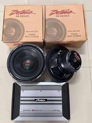 ชุดละ 3990บาท ลำโพงเบส12นิ้ว Bostwick 2ดอก 2Ch AB Bostwick 1ตัว ลำโพงติดรถยนต์