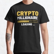 Crypto Millionare Loading t-shirt BTC Premium Cotton t-shirt baju