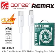 REMAX RC-C021 MARLIK SERIES  30W C TO C FAST CHARGING DATA CABLE 2M FAST CHARGE TYPE C USB C CABLE 2