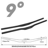 ASIACOM 9 Degree MTB Handlebar carbon Bicycle Handlebar 31.8*660/690/720mm FLAT Swallow Handlebar Mo