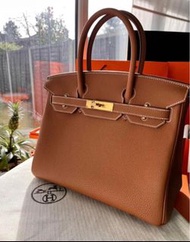 可陪驗 Hermes 愛馬仕 birkin 30 b30 內縫 金棕 金扣 金金 gold on gold ghw togo retourne 大象 灰 18 37 etoupe etain gris