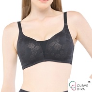 Wacoal Curve Diva บราไร้โครงเก็บกระชับ สาวคัพใหญ่ รุ่น WB7544/WQ1537 สีดำ (BL)