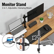 13-27 Inch 2 in 1 Monitor Stand Monitor Table Mounting Arms Stand Multi-Directional Clamping